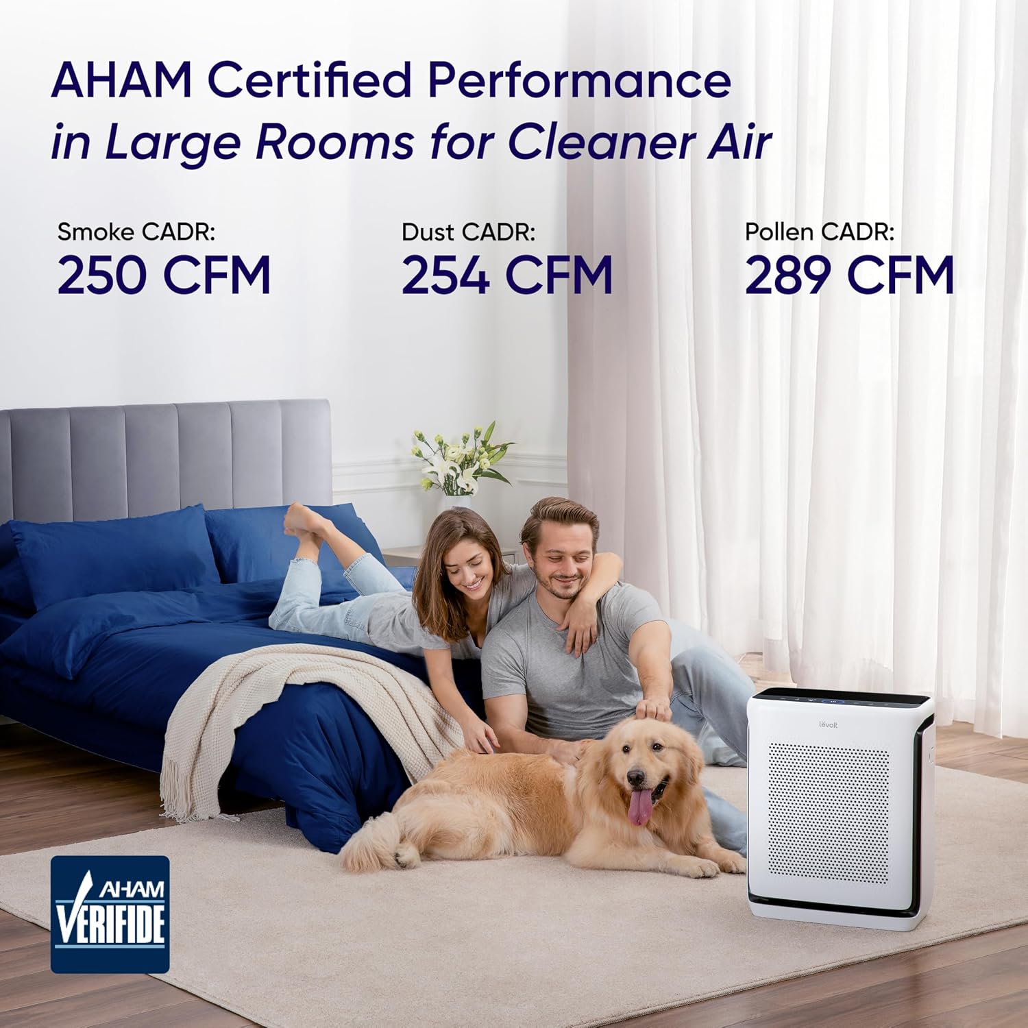 LEVOIT Vital 200S air purifier beside a pet bed